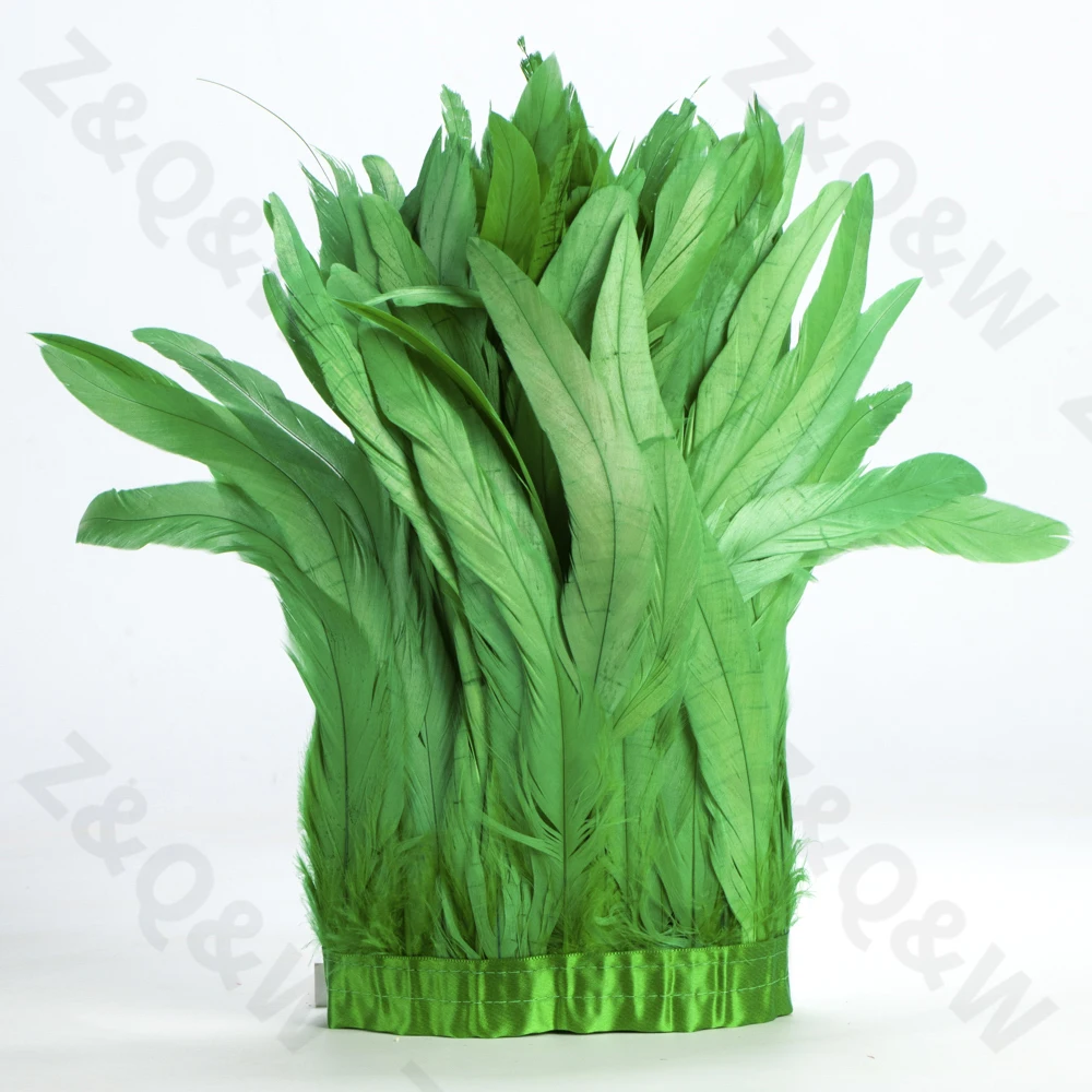 

8-14 inch cock tail dyed with grass green to make 2 meters cloth edge DIY Latin shopping festival costume skirt decoration