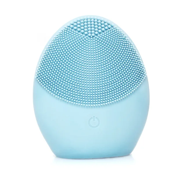 light blue Щетка для чистки лица электрическая щетка для чистки лица стиральная щетка мини электрическая щетка для лица Водонепроницаемый силикон VIP дропшиппинг - Цвет: light blue