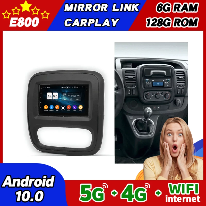 

Автомобильный радиоприемник, стерео для OPEL Vivaro 2014 Fiat talent Android 10 для Renault Trafic 2015, мультимедиа, GPS-навигация, головное устройство Carplay