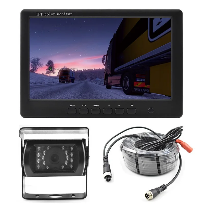 

7-inch truck reversing image 24V infrared high-definition with IR-CUT night vision rear view aviation plug and play 15 meters
