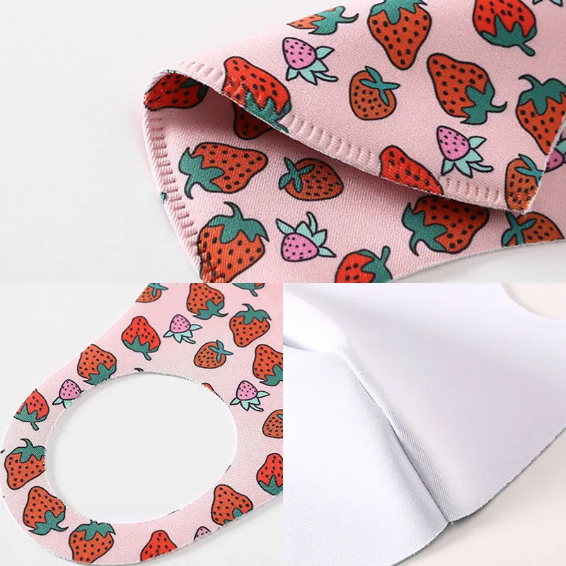 

Fashion Sunscreen Breathable Masks Washable Mouth Mask Ice Silk Reusable Mask Printed Multi Color Mouth Masks Ladies Face Mask