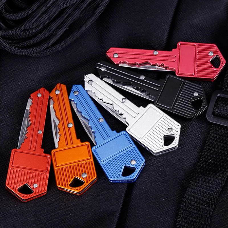 

EDC Mini Keyring Key Knife Multi Fruit Blade Keychain Fold Pocket Camp Peeler Outdoor Letter Open Peeling Survive Tools