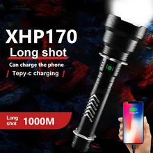 2021 New Upgrade XHP170 Led Flashlight Torch High Power Most Powerful Tactical Flashlight 18650 XHP70.2 Rechargeable Flash Light