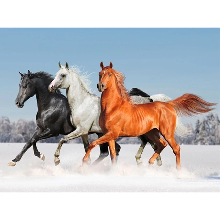 

5D Diamond Painting Horse Cross Stitch Animals Mosaic Embroidery Full Set Winter Rhinestone Pictures Decoration Home