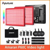 amaran p60c rgbww p60x bi color led video panel light 60w 2500k 7500k photography lighting video lamp for camcorder dslr camera