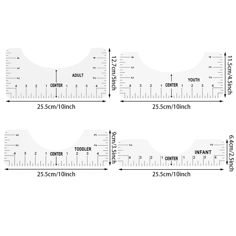 Футболка с вырезом Размеры линейка выравнивание швейная для гидирования модный