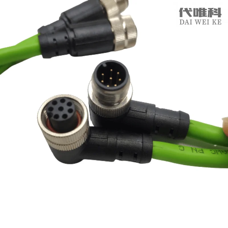 Разъем датчика M12 для RJ45 48 контактов 1 м провод Ethernet IP67 Profinet Ehtercat Промышленный тип