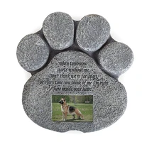 paw print dog memory stone with photo frame resin crafts for indoor outdoor decoration xh8z