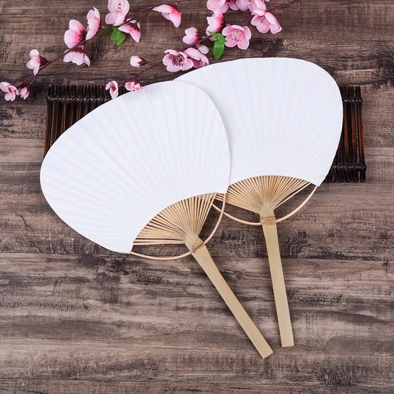 

5/10/15/20pcs Pure White Bamboo Handle Blank Calligraphy Painting Group Fan DIY Painting Supplies Home Decoration Accessories