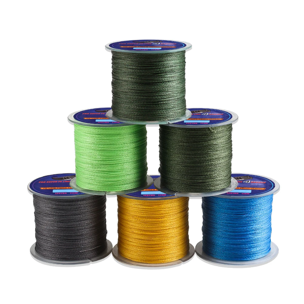

114M PE Braided Wire Fishing Line 125Yards 4 Strands 0.10mm-0.40mm 8LB-60LB Japan Incredibly Strong Multifilament Fiber Line