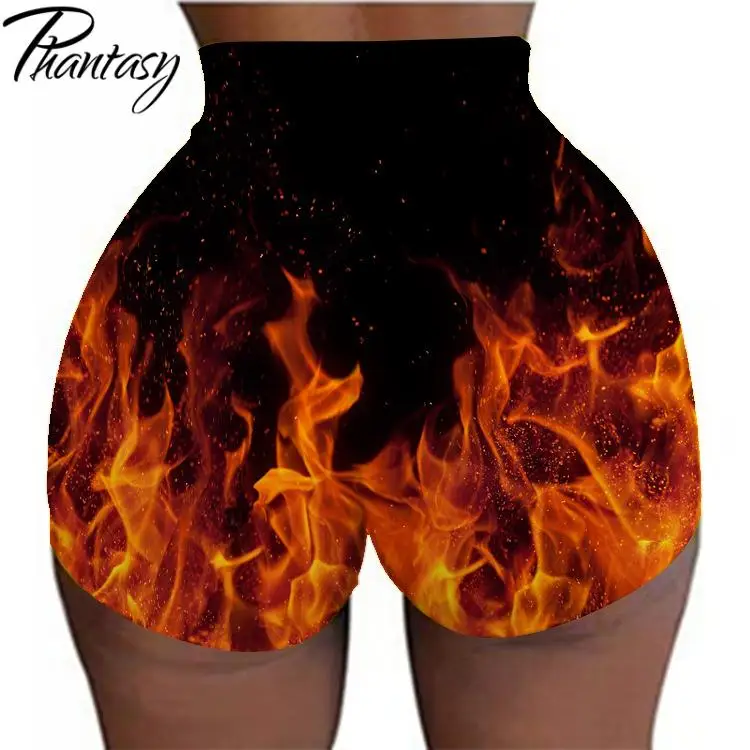 

Phantasy 2021 New 3D Print Shorts Sports Casual Elastic Tight Short Pants Summer Fashion Comfortable Sexy Slim Shorts Women