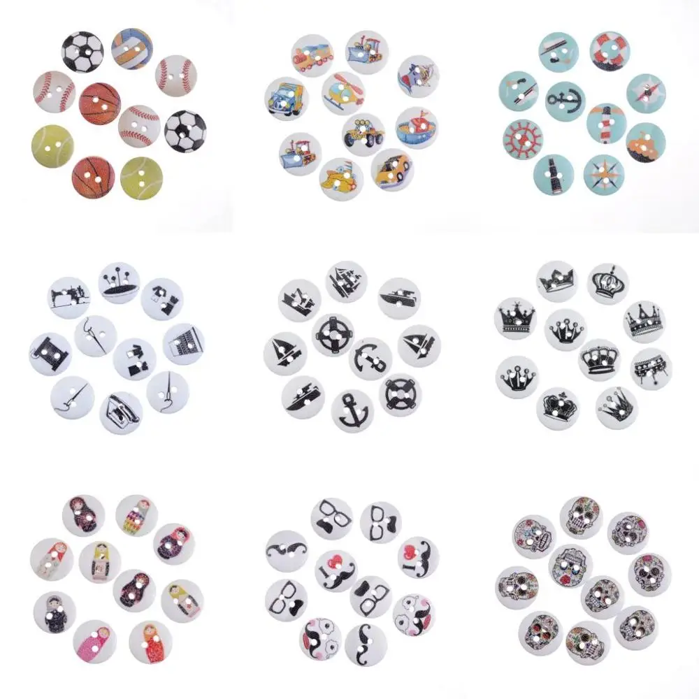 10/50 шт. деревянные пуговицы с двумя отверстиями Аксессуары для одежды сделай сам |