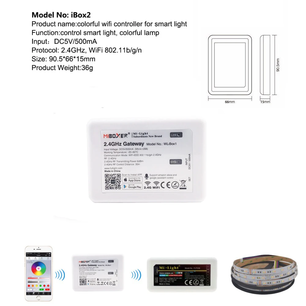 Mi светильник B4/T4 Сенсорная панель 2 4G Wifi Ibox управление RGBWW светодиодный контроль