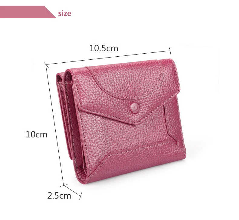 Милые тонкие кошельки из натуральной кожи для девушек Женский мини кошелек