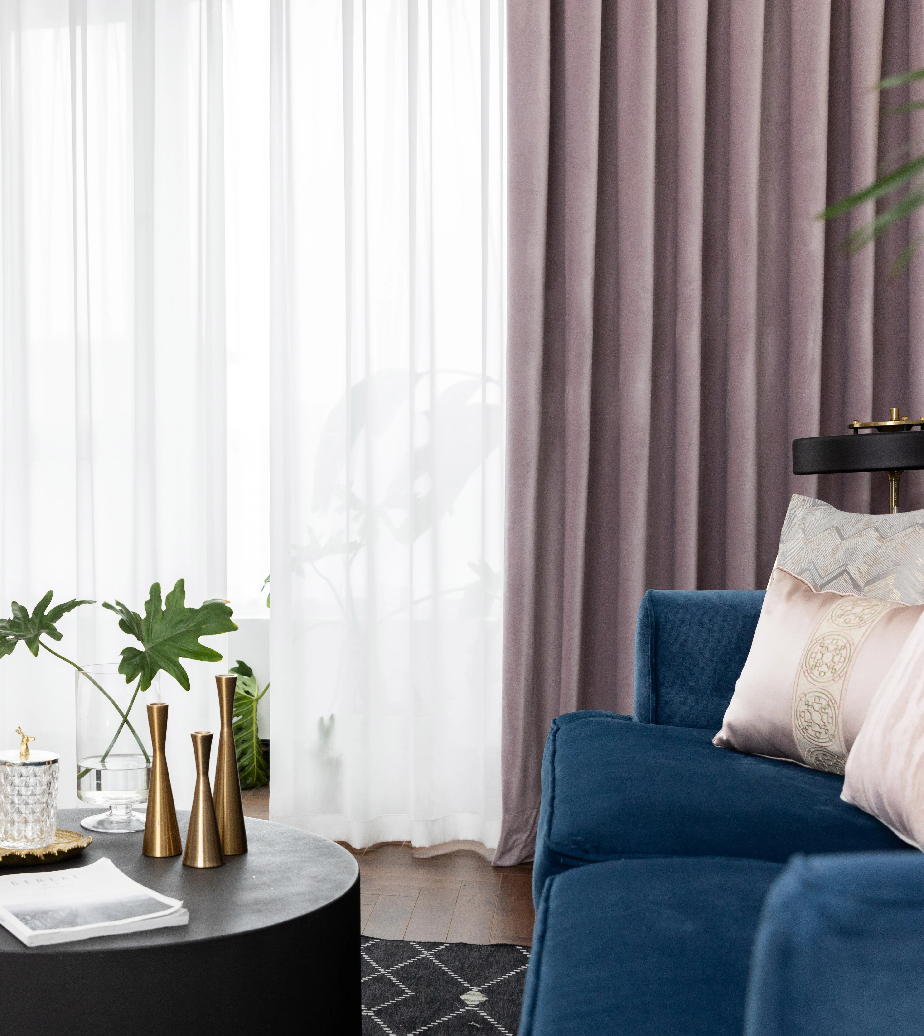 Розовые фиолетовые занавески из голландского фланелевого материала модные для