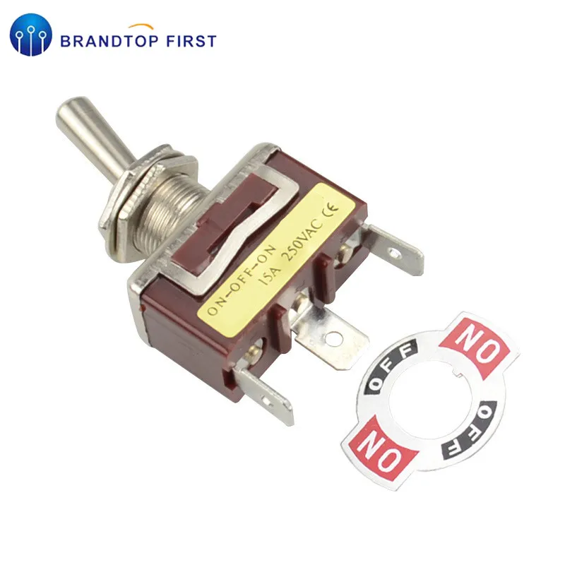 15A 250V ВКЛ ВЫКЛ на Мощность рокер фиксации 12 мм тумблер мгновенный (ВКЛ) OFF