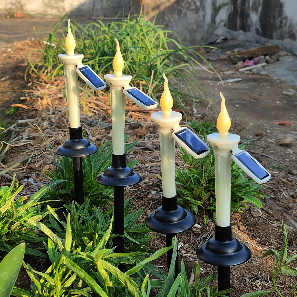 

LED Solar Light Outdoor Simulation Candle Waterproof Garden Lawn Stake Lamp Yard Pathway Candlestick Night Lighting Decor