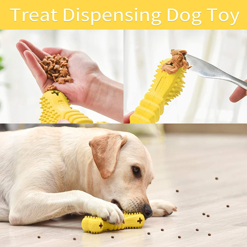 H&ampJOY Dog Chew Toys Rubber Bone Bite Resistant Teeth Cleaning Food Dispenser For Dogs Puppy Training Game Pets Acessories | Дом и сад