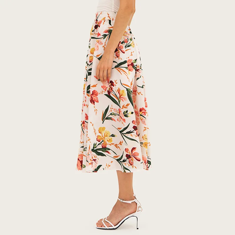 Юбки Женские s миди плиссированная юбка из тюля с богемным принтом женские 2019