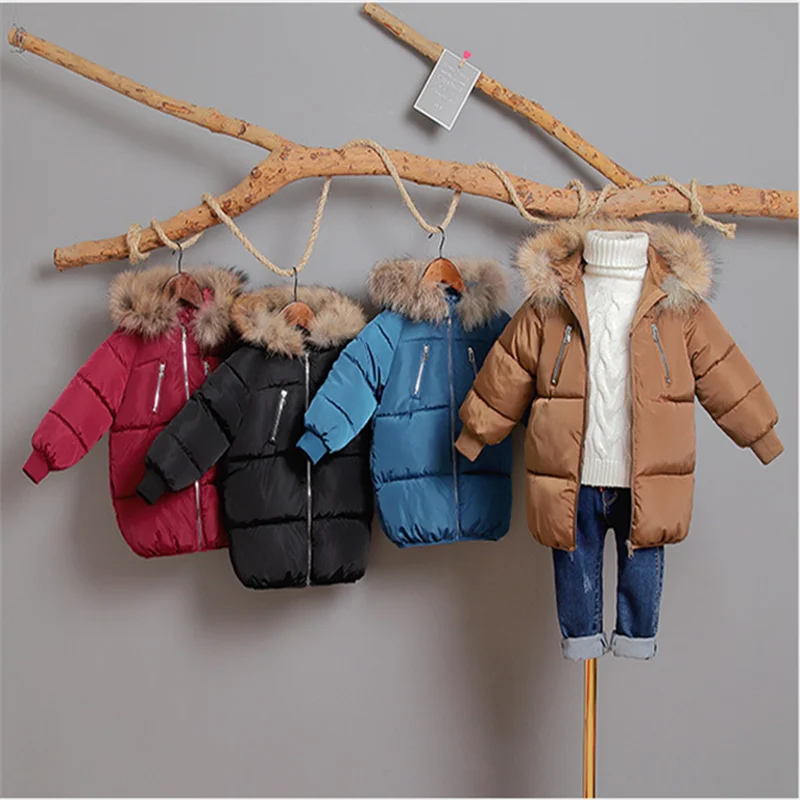 Детское длинное хлопковое пальто Плотная хлопковая одежда для мальчиков и