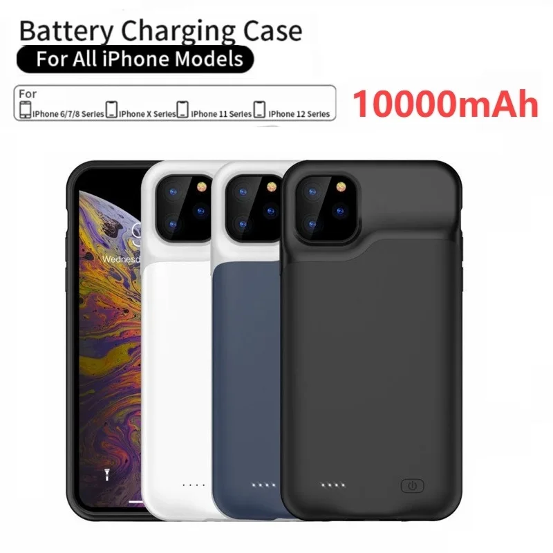 

New 10000mAh Battery Charger Case For iPhone 11 12 Pro Max for iPhone 5S 5 SE 5C 6 6S 7 8 Plus X XR XS MAX Power Bank Charging