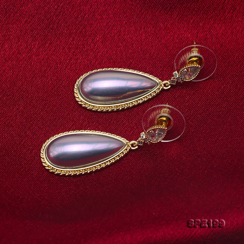 

JYX Amazing Jewelry 10*22mm Seashell Pearl Earrings water drop earrings dangle women gift elegant style