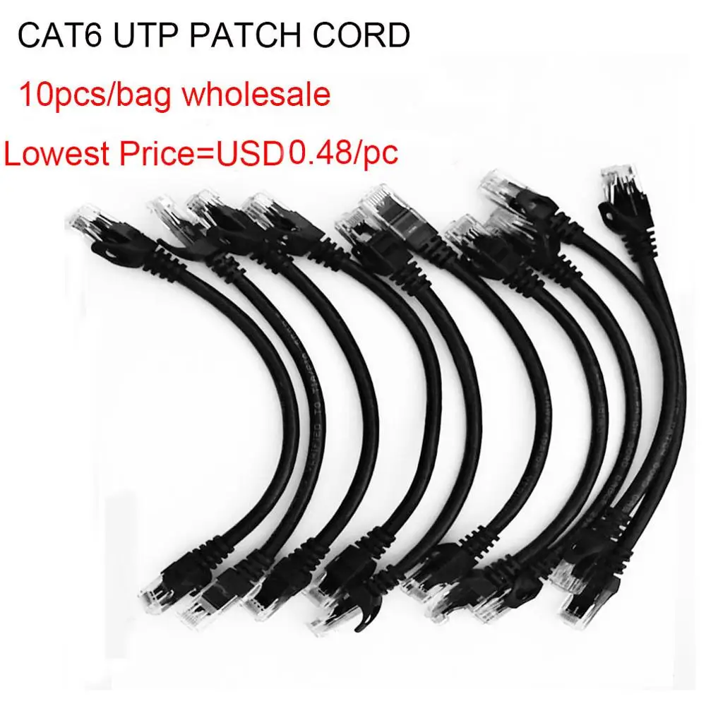 Cable redondo CAT6 UTP para Ethernet, Cable de red RJ45, 10 unids/lote