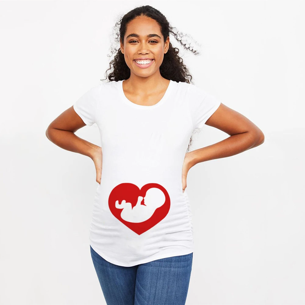 Забавная Футболка для беременных с милой мультяшной надписью на День святого