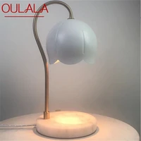 oulala modern table lamps marble candle desk light led for home creative hotel bedroom decoration