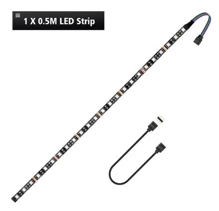 RGB Gaming 5050 Светодиодная лента 4Pin RGB-Header 12V программное управление освещение для компьютерный корпус для ПК Mid Tower DIY Aura Sync M/B - Испускаемый цвет: 1X50cm strip set
