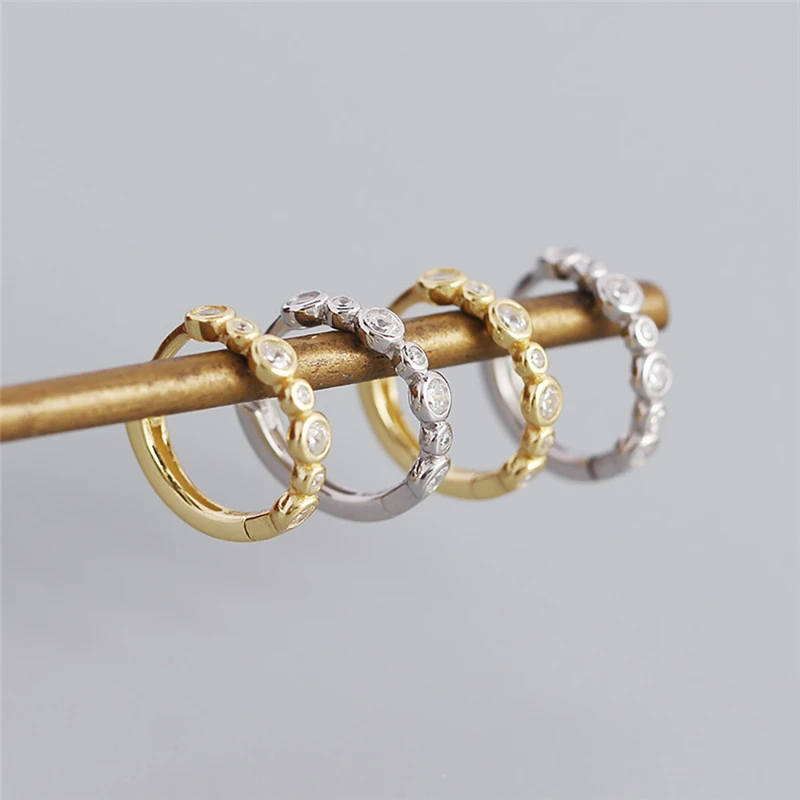 

Женские серьги из серебра 925 пробы, с круглыми кристаллами