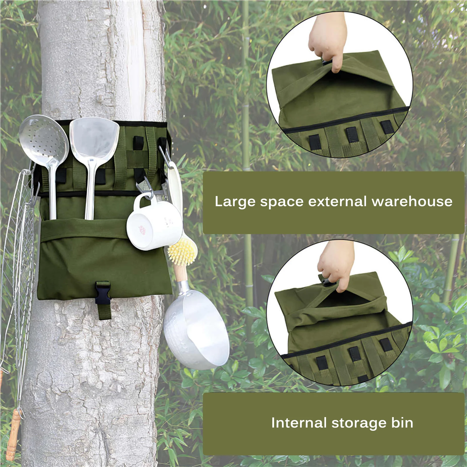 

Набор посуды из нержавеющей стали, портативный дорожный столовый прибор для кемпинга, с тканевой сумкой