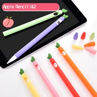 cute cartoon fruits vegetables silicone s pen protector case for apple ipad pencil 2 case cover