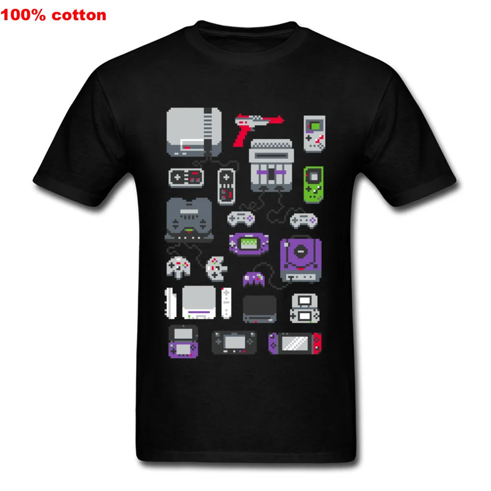 Новые печать мужские футболки Управление игровых устройств Футболка 100% хлопок