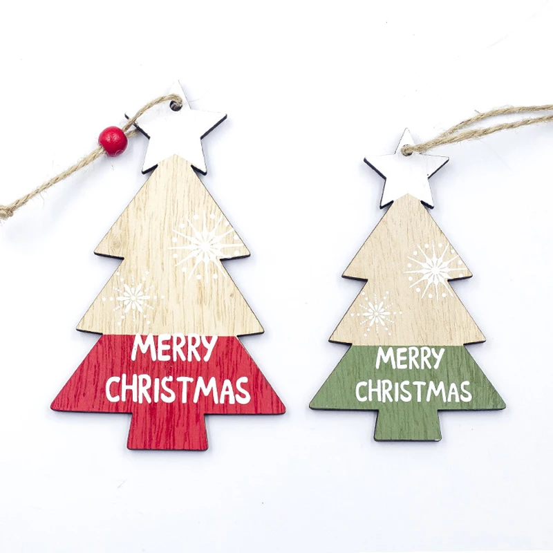 Новогодняя 2021 Рождественская креативная деревянная подвеска в виде снеговика и