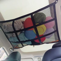 40 dropshippingnet bag adjustable high toughness polyester zipper adjustable drawstring ceiling net pocket for car