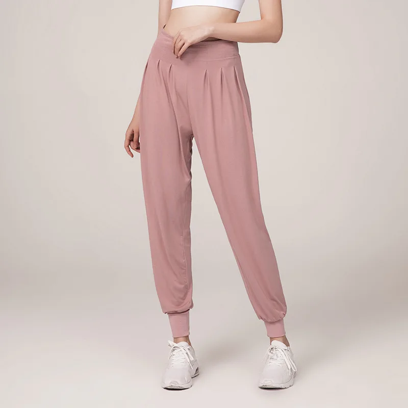 pink 4 вида цветов спортивные брюки Для женщин быстросохнущая, пробежек, занятий йогой, брюки тренажерный зал фитнесс Костюмы открытый уход за кожей лица Маска Спорт Бег Femme свободные спортивные штаны - Цвет: pink