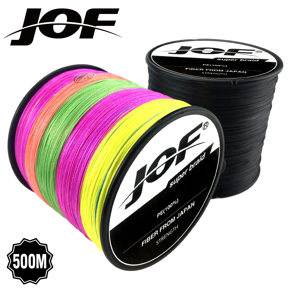 

8 Strands 500M JOF PE 8 Colors Braid Fishing Line Weave Superior Extreme Strong 100% SuperPower