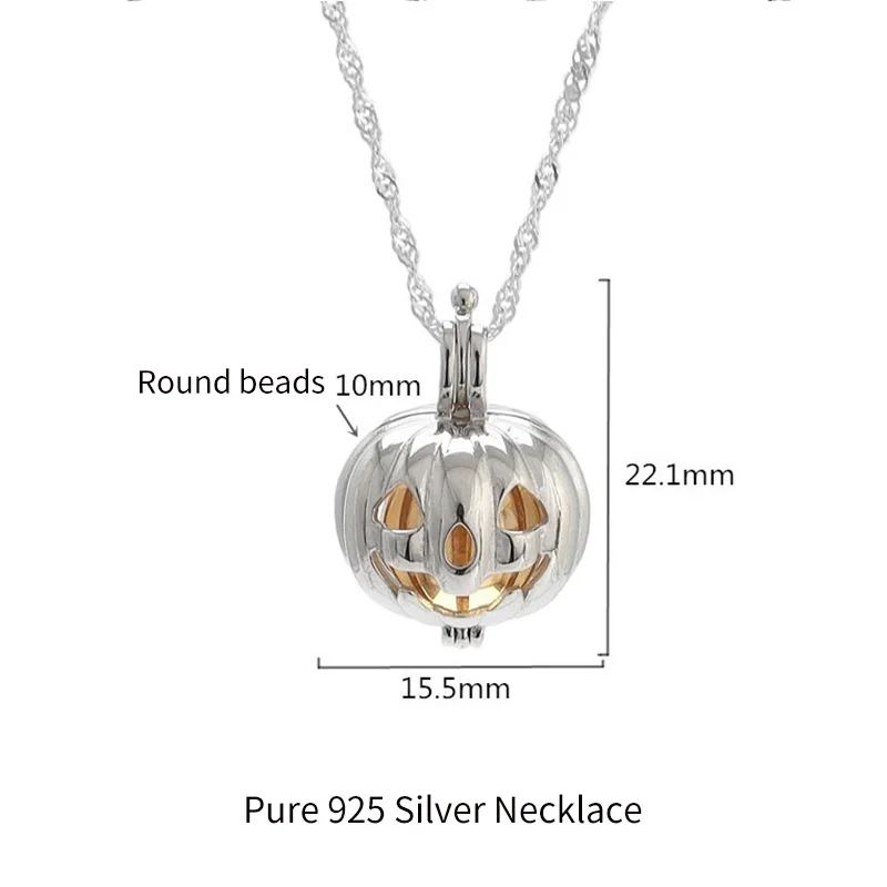 Женское ожерелье с подвеской в виде тыквы на Хэллоуин подвижная клетка круглыми
