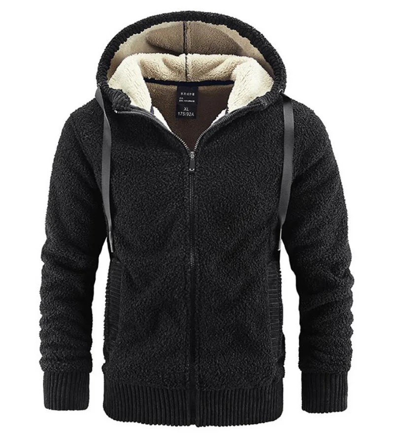 

Мужская Флисовая Куртка с капюшоном, черная зимняя парка большого размера, мужские ветровки, Толстая теплая куртка для мужа на осень-зиму 2021