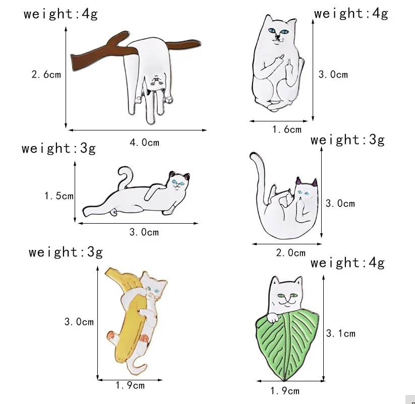 Cartoon Funny Cats Metal Brooch Pins Badge Pinback Button Corsage Gift Men Women Unisex Jewelry | Украшения и аксессуары