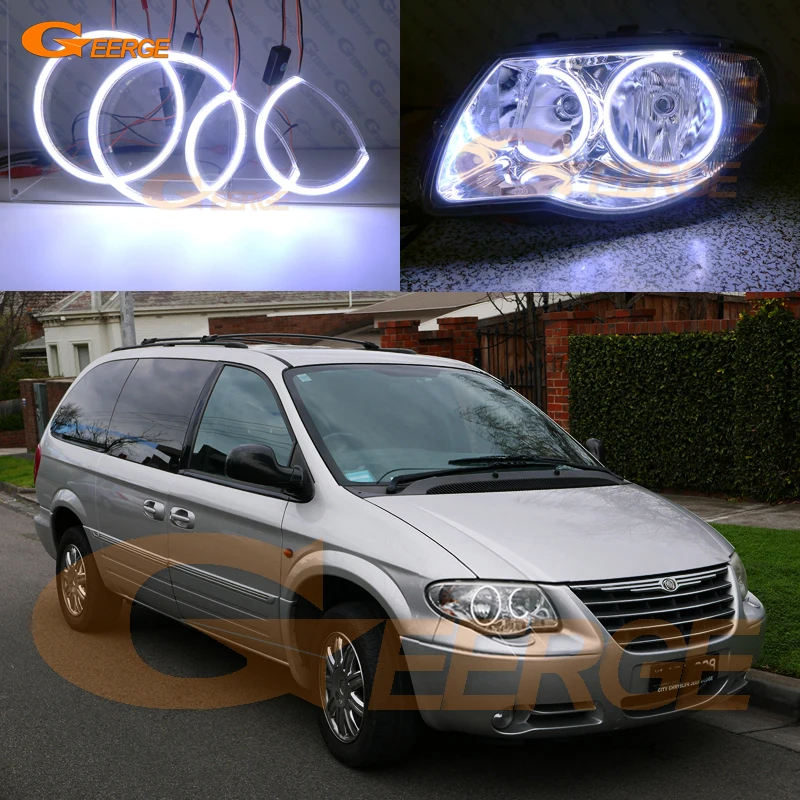 

For Chrysler Voyager Grand Voyager IV 2005 2006 2007 2008 Excellent Ultra bright COB led angel eyes kit halo rings Day Light