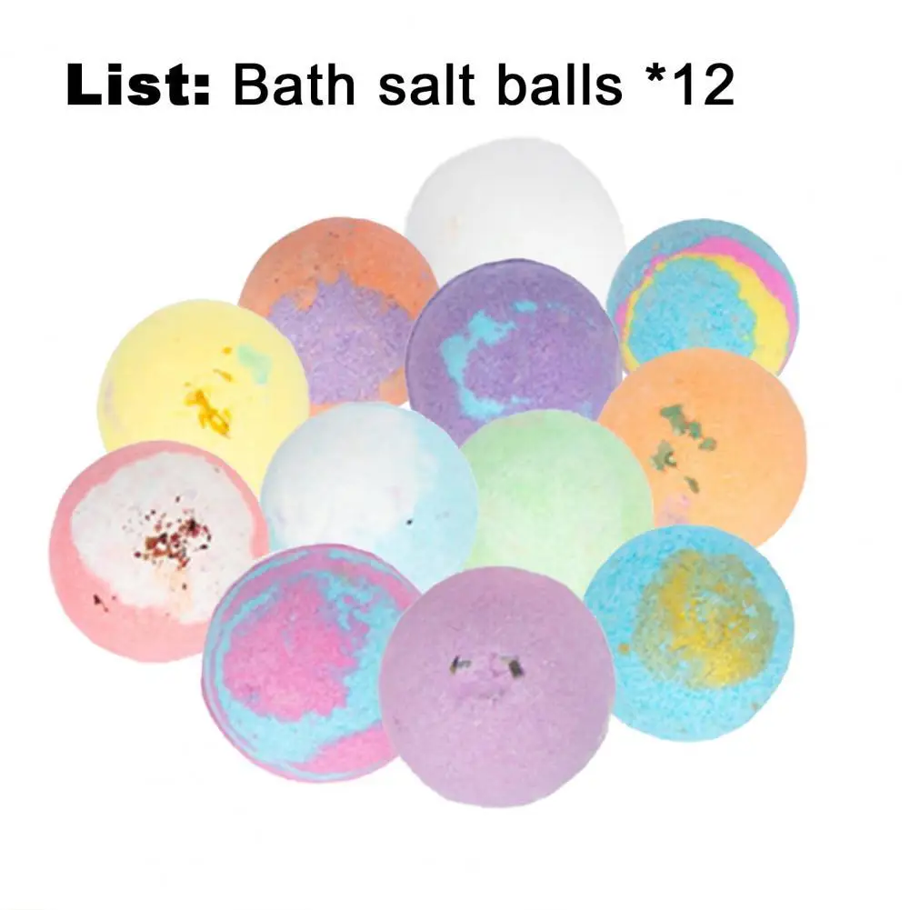 

12Pcs Colorful Natural Bubble Bath Bomb Gift Set Multi Scented Aromas Dry Skin Moisturize Fizzies Spa Kit Bubble Bath Ball 2021