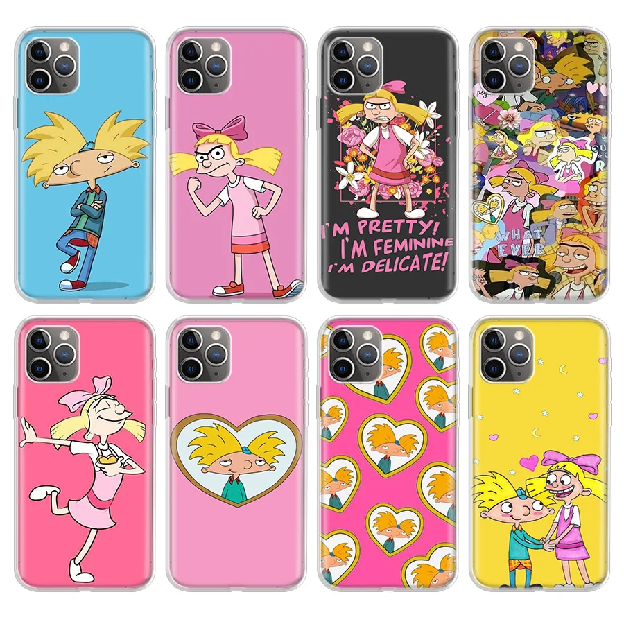 Забавный мультяшный чехол Hey Arnold Helga love для Apple iPhone 11 Pro 6 6S 7 8 Plus 10 X XS MAX XR 5 телефона SE
