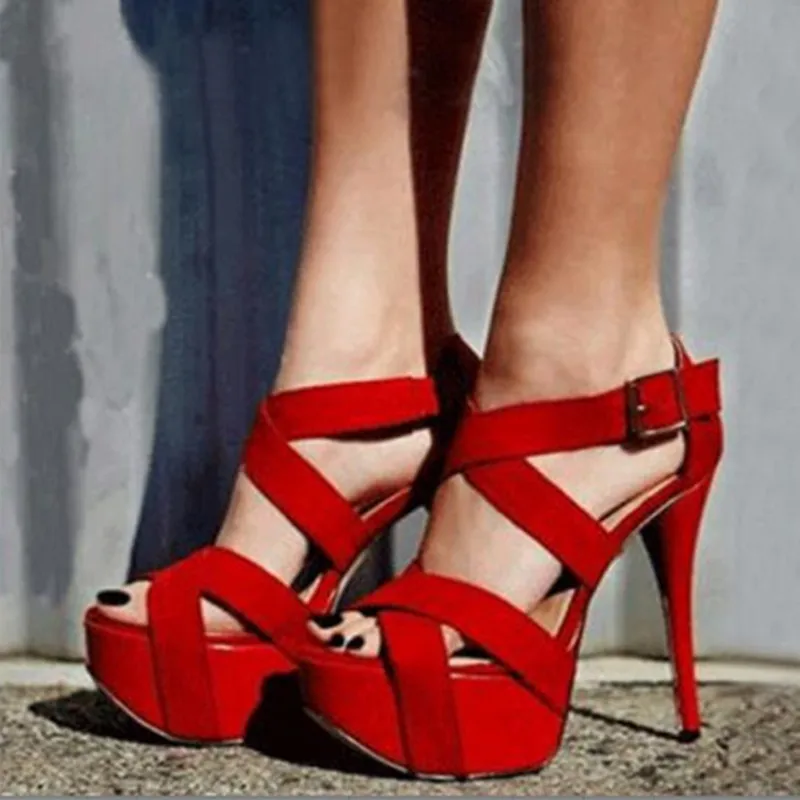 

SHOFOO shoes.Fashion women's sandals. About 14.5 cm high-heeled sandals. Women's shoes for wedding banquet. SIZE:34-45