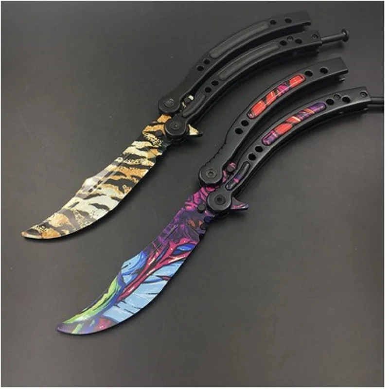 Butterfly Trainer Knife, Stainless Steel CS:GO Folding Practice Tool, No-Edge Butterfly Knife for Safe Training image 4