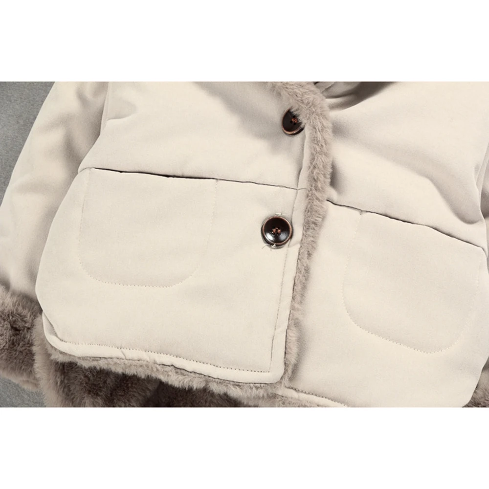 LOOZYKIT Baby Girl Boy Coat Hooded Outwear Kids Clothes Winter Warm Fleece Plush Cotton Jacket Childrens Cardigan |