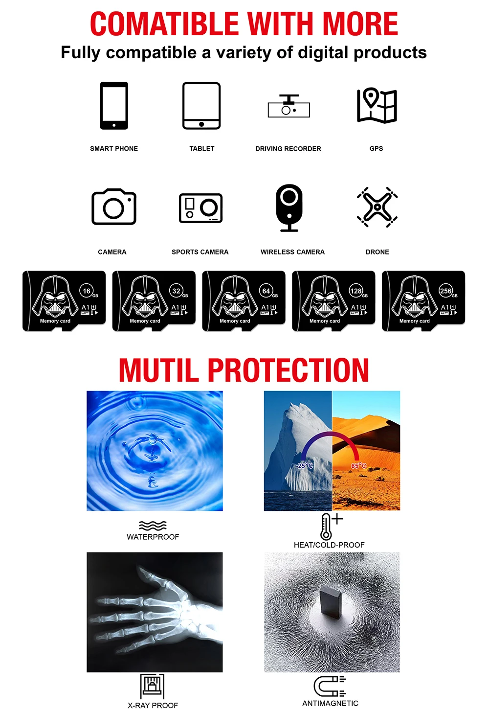 Hot sale micro sd memory card 128GB 64GB SDXC cartao de memoria 32GB 16GB 8GB UHS-1 micro sd / tf cards class 10 flash card
