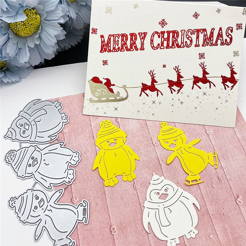 Three cute snowmen Metal Cutting Dies Paper Cut Card Making Template for DIY Scrapbooking Decorative Craft Mold Diecuts New | Дом и сад