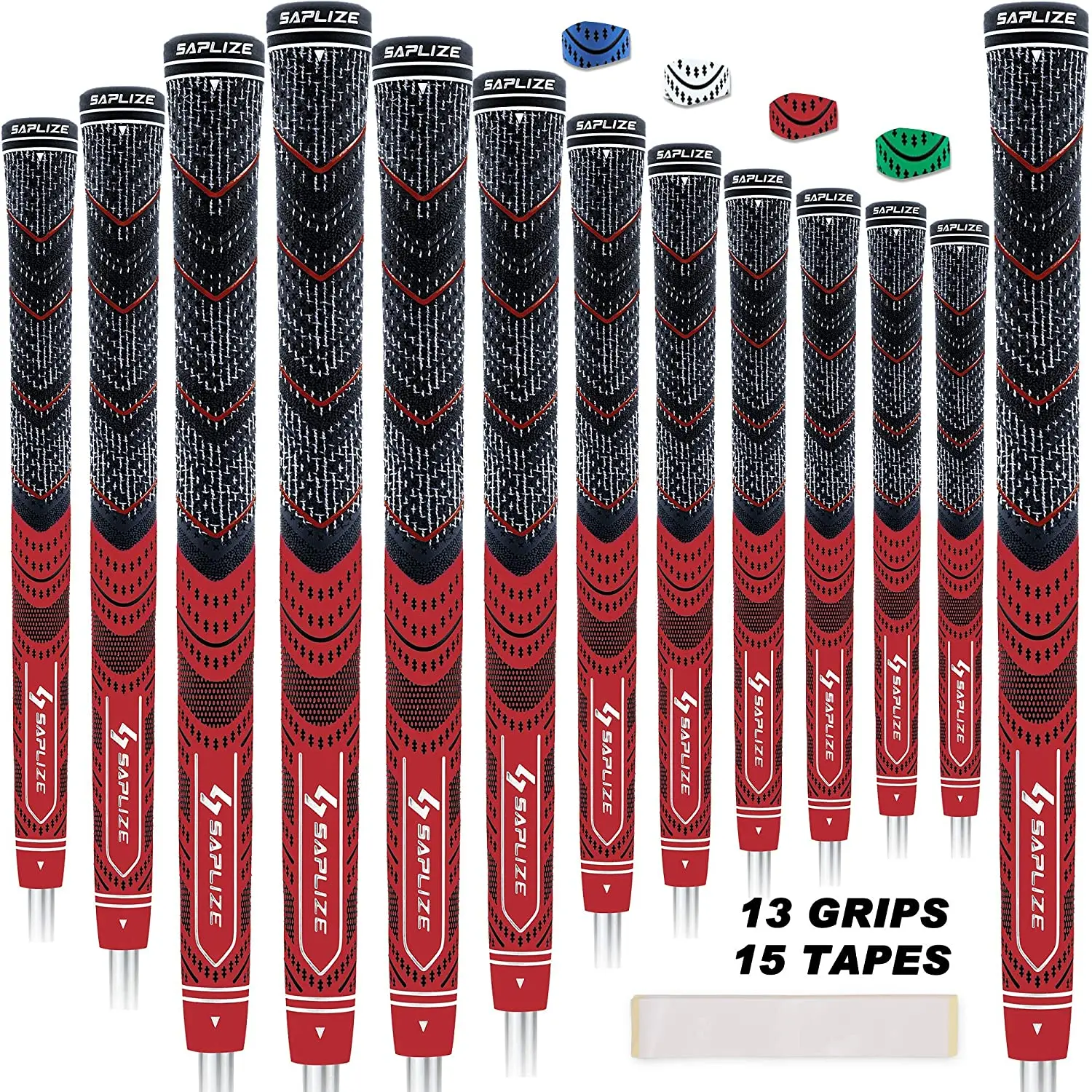 SAPLIZE Golf Grips,  13 Grips with 15 Free Tapes or 13 Grips with Full Regripping Kit, MultiCompound Hybrid Golf Club Grips